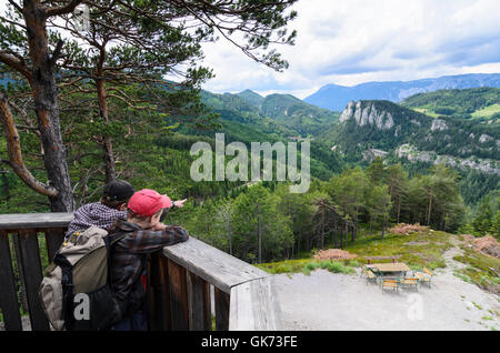 Semmering: Anzeigen von 20 Schilling Blick auf der Semmeringbahn mit Kalte Rinne Viadukt, Rax im Hintergrund, junge, Austr Stockfoto