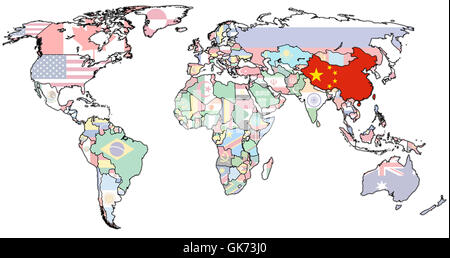 politische Farbe Asien Stockfoto