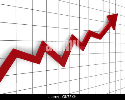 Finanzen-Diagramm Pfeil Stockfoto