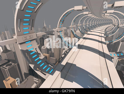 futuristischen Stil der Bau Architektur Stockfoto