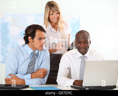 Büro-Schreibtisch leer Stockfoto