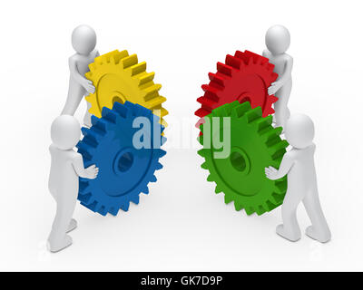 blaue Menschen Menschen Stockfoto