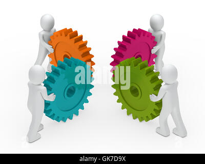 blaue Menschen Menschen Stockfoto