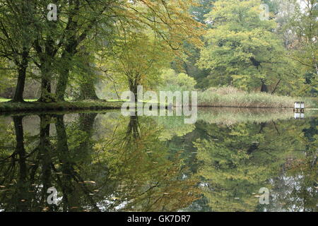 Wasserreflexion im Herbst-See Stockfoto