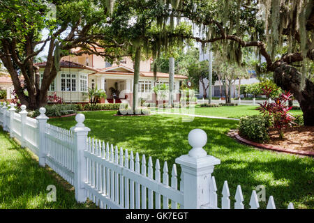 Florida Palmetto, Palmetto Riverside Bed & Breakfast, historisches Haus, Wahrzeichen, 1913, Gästehaus, Außen, Garten, Sears Katalog Startseite, Kit Home, Sears, Roebuck & Stockfoto