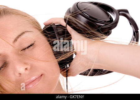 Musik Träume Ohrhörer Stockfoto