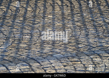 Pflastersteine auf den Straßen von Belfast Stockfoto