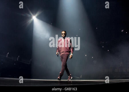 Detroit, Michigan, USA. 16. August 2016. Zukunft, die Durchführung auf sechzehn Sommertour an Joe Louis Arena in Detroit, MI am 16. August 2016 © Marc Nader/ZUMA Draht/Alamy Live News Stockfoto