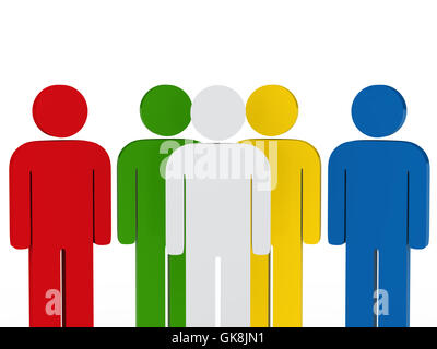 blaue Menschen Menschen Stockfoto