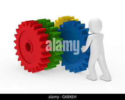 blaue Menschen Menschen Stockfoto