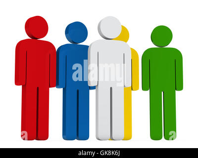 blaue Menschen Menschen Stockfoto