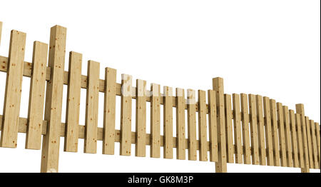 3D Holzzaun - ausgenommen hellbraun 04 Stockfoto