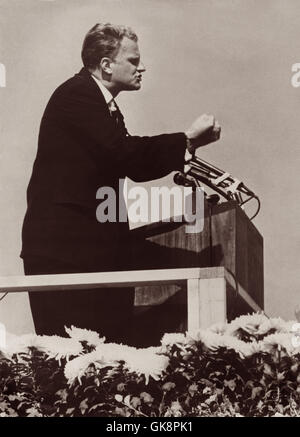 Amerikanische Evangelist Billy Graham eine Nachricht c1960 Evangelium zu predigen. Stockfoto