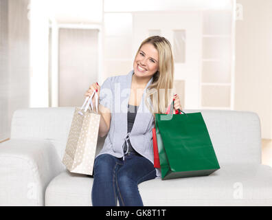 Frau shopping kaufen Stockfoto