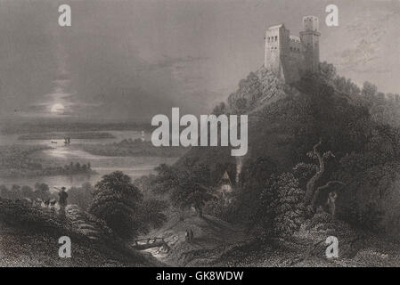 Burg Greifenstein, Sankt Andrä-Wördern, Niederösterreich. Danube Donau, 1840 Stockfoto