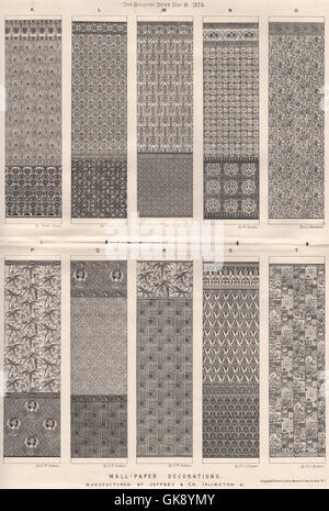 Wallpaper Dekorationen. Von Jeffrey & Co, Islington hergestellt. N., print 1874 Stockfoto