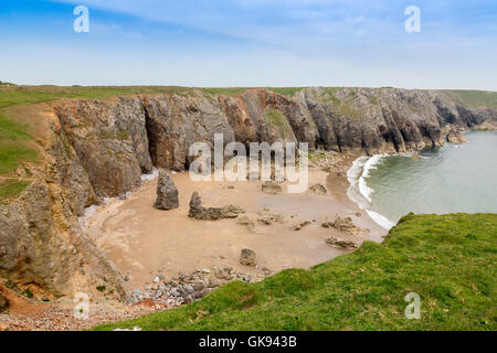 Flimston Bay in Pembrokeshire Coast National Park, Wales, Großbritannien Stockfoto