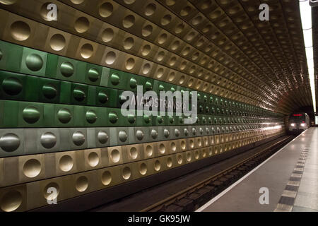 Malostranska, u-Bahnstation in Prag, Tschechische Republik Stockfoto