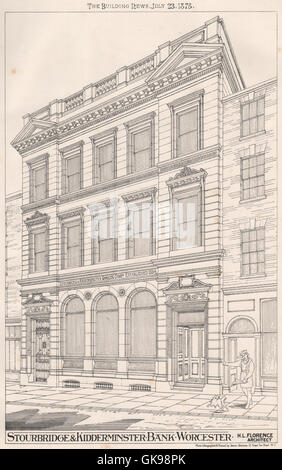 Stourbridge & Kidderminster Bank, Worcester; H.l. Florenz Architekt, 1875 Stockfoto