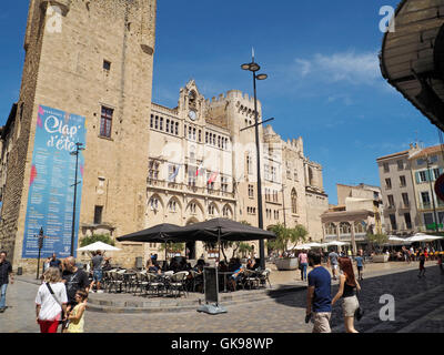 die Erzbischöfe Palace 12.-14. Jahrhundert in der Stadt Zentrum von Narbonne, Languedoc-Roussillon, Südfrankreich Stockfoto