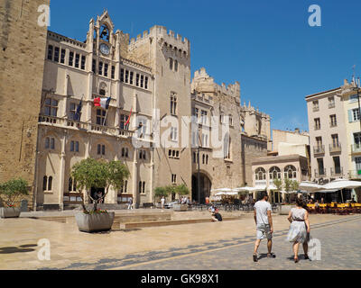 die Erzbischöfe Palace 12.-14. Jahrhundert in der Stadt Zentrum von Narbonne, Languedoc-Roussillon, Südfrankreich Stockfoto