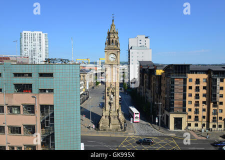 Das Albert Memorial Clock in Queen Square, Belfast Stockfoto