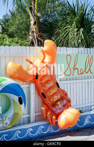 Florida, Süden, Golf von Mexiko, Golfküste, Anna Maria Barrier Island, Bradenton Beach, historische Innenstadt, Bridge Street, Shopping Shopper Shopper shoppen Geschäfte Stockfoto