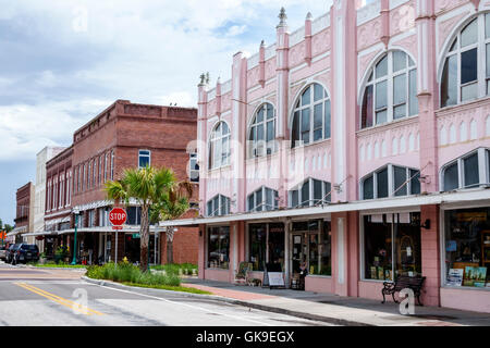 Florida, Süd, Arcadia, historische Innenstadt, Antiquitätenviertel, Straßenszene, Gebäude, Rosin Arcade Gebäude, 1920, Geschäfte, Schaufenster, malerisch, Hauptstraße, Bogen, w Stockfoto