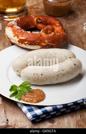 paar bayerische Weißwürste Stockfoto