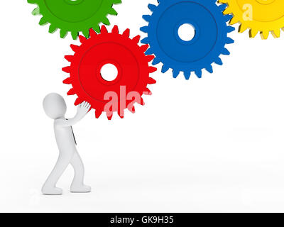 blaue Menschen Menschen Stockfoto