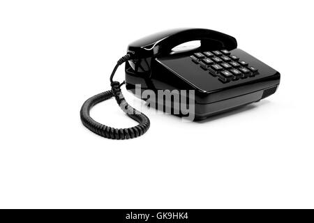 klassische schwarze Telefon aus den Achtzigern Stockfoto
