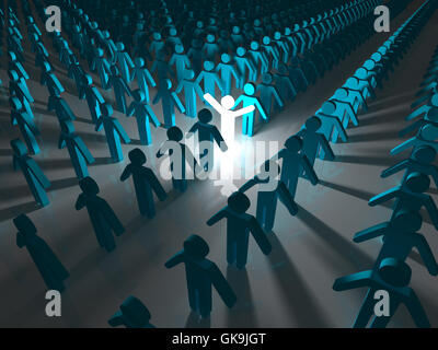 blaue Menschen Menschen Stockfoto