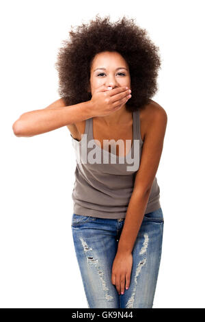 Frau Lachen lacht Stockfoto