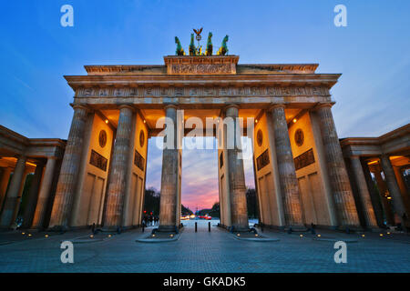 Denkmal-Sonnenuntergang-berlin Stockfoto