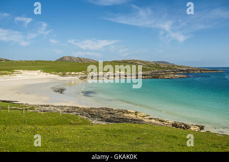 Traumstrände auf Vatersay, eine Insel in den äußeren Hebriden, Schottland Stockfoto