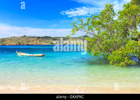 Sonnenuntergang Boot Landschaft Stockfoto