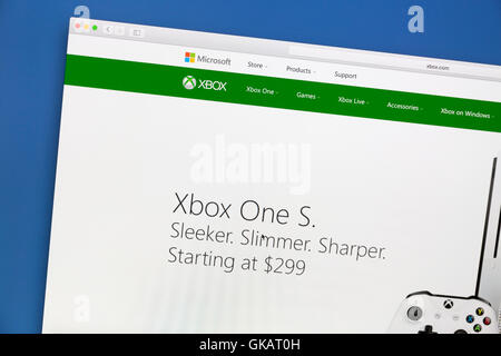 MIcrosoft Xbox One S Webseite Stockfoto