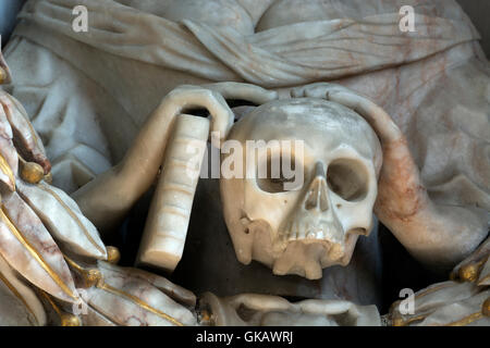 Sir Phillip Harcourt Denkmal detail, St. Michael Kirche, Stanton Harcourt, Oxfordshire, England, UK Stockfoto