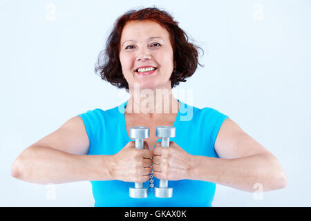 Frau Blau Menschen Stockfoto