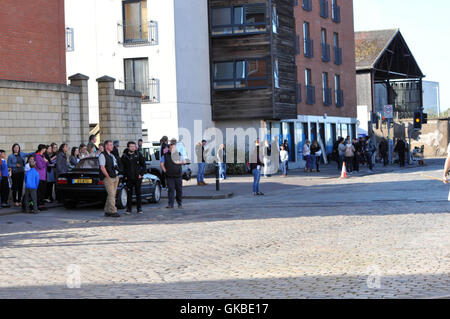 Trainspotting 2 Dreharbeiten mit Edinburgh: Atmosphäre wo: Schottland, Vereinigtes Königreich: 15. Mai 2016 Stockfoto