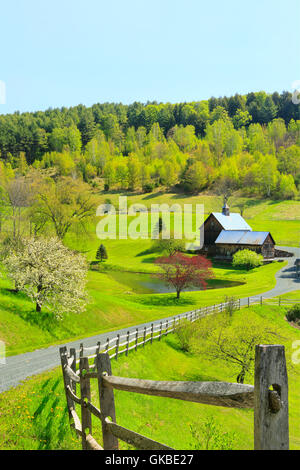 Bauernhof am Pomfret Road, Woodstock, Vermont, USA Stockfoto