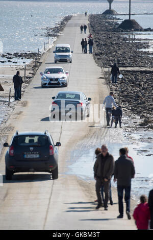 Passage du Gois Damm vom Festland nach Ile de Noirmoutier, Vendée, Frankreich Stockfoto