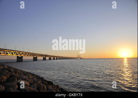 Sonnenuntergang Wasser Ostsee Stockfoto