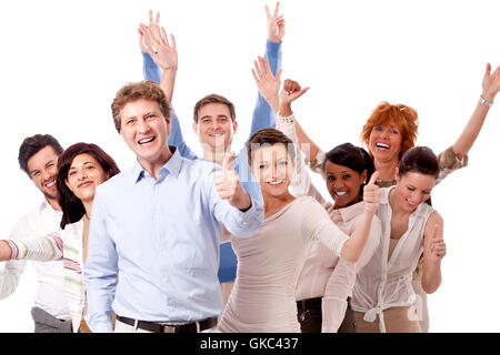 Gruppe junger Team mit Menschen unterschiedlichen Alters im Geschäft Stockfoto