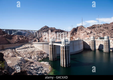 Hoover-Staudamm an der Grenze zwischen Nevada und Arizona USA durch das Bureau of Reclamation zwischen 1931 und 1935 errichtet Stockfoto