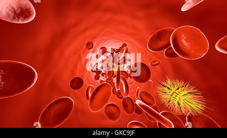 Generische Virus in die Blutbahn schweben. Stockfoto