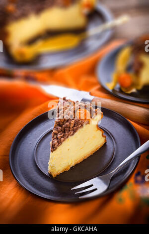 rustikale Käsekuchen Stockfoto