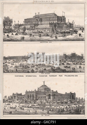 Centennial International Exhibition, Fairmount Park, Philadelphia, drucken 1875 Stockfoto