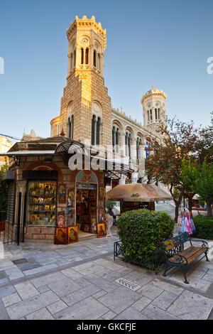 Kirche im Stadtzentrum von Athen in der Nähe von Kotzia Quadrat. Stockfoto