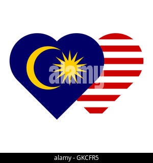 [JPEG] Malaysia-Flag - Herzform Stockfoto